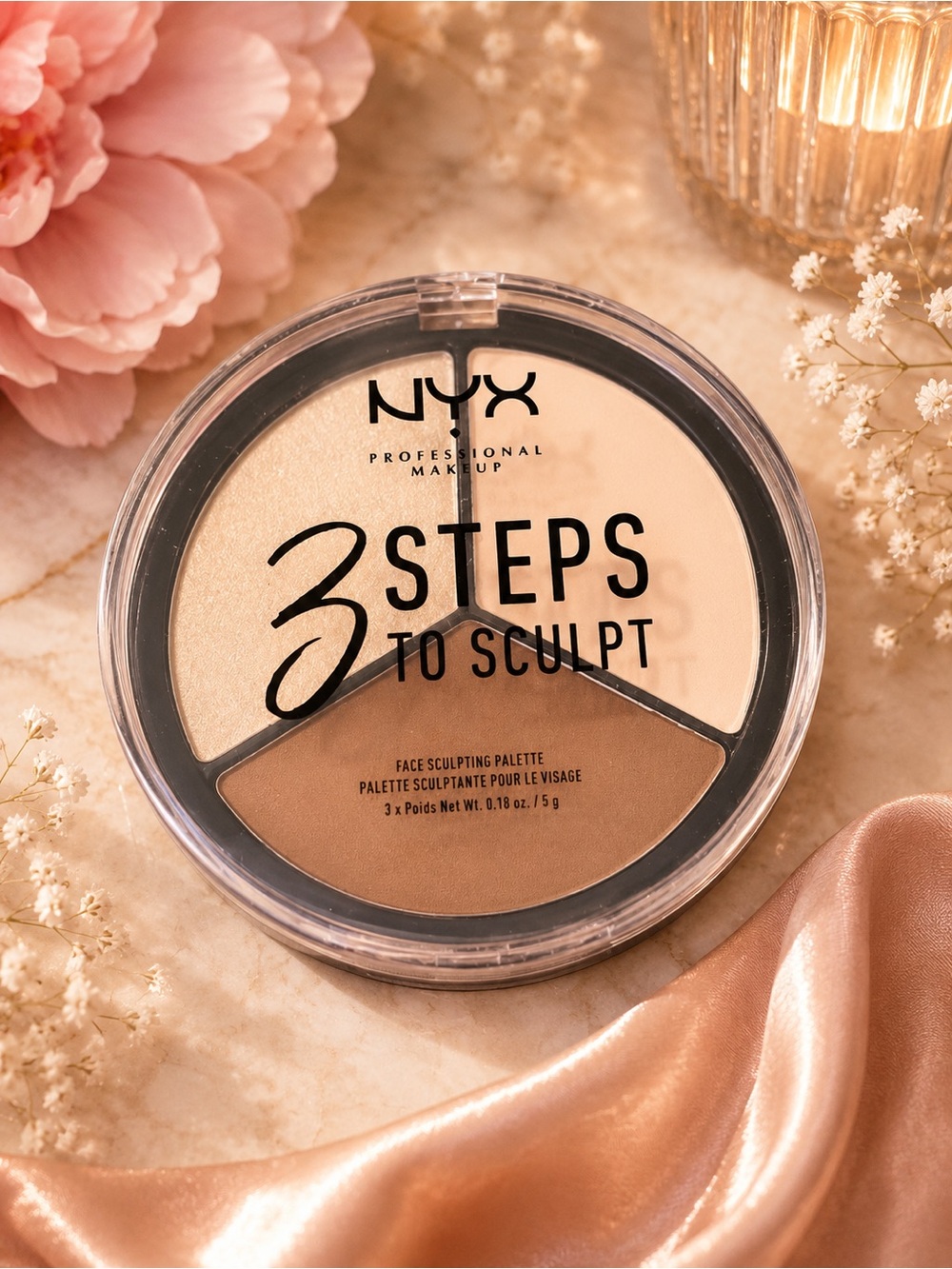 NYX 3 Steps to Sculpt Face Sculpting Palette - Beige, Tan, Brown